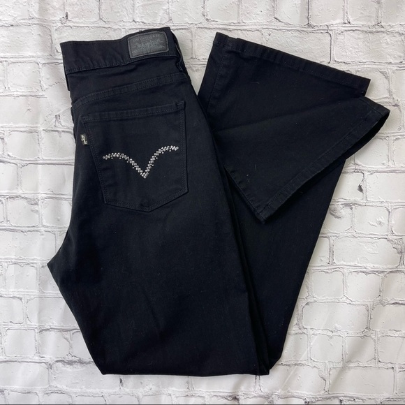 Levis 512 Jeans Stretch Slim High Bootcut Black Women’s Denim Size 8 S - Picture 7 of 9